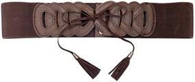 img 2 attached to 👸 Elegant EVogues Braided Elastic Fashion Brown Women's Accessories for Effortless Style