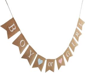 img 2 attached to INNORU(TM Boy or Girl Burlap Banner: Perfect Decoration for Gender Reveal Party and Baby Shower Celebrations