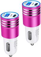 🔌 usb c fast car charger 2-pack - 30w pd & 2.4a dual port adapter for iphone 12/11 pro max/se, samsung s21 s20 note 20 logo