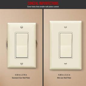 img 3 attached to 🧱 ENERLITES Decorator Outlet Wall Plate 1-Gang, Glossy Light Almond (10 Pack) - Unbreakable Polycarbonate, UL Listed
