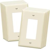 🧱 enerlites decorator outlet wall plate 1-gang, glossy light almond (10 pack) - unbreakable polycarbonate, ul listed логотип