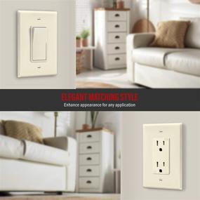 img 1 attached to 🧱 ENERLITES Decorator Outlet Wall Plate 1-Gang, Glossy Light Almond (10 Pack) - Unbreakable Polycarbonate, UL Listed