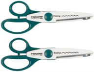 📎 fiskars lia griffith paper edgers (2 pack) - discover the chic teal green/white design logo