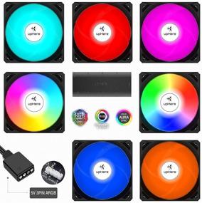 img 3 attached to 🌈 upHere 120mm Case Fan Long-Life Hydraulic Bearing PWM with 5V ARGB Motherboard Sync, 16.8 Million Colors Addressable LEDs, 5 Pack - NK1207-5