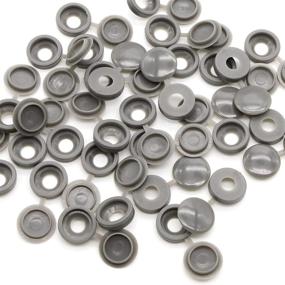 img 1 attached to 600 Pcs Plastic Hinged Screw Cover Caps Fold Screw Snap Covers Washer Flip Tops (Dark Gray)