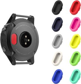 img 4 attached to 🔌 MoKo Dust Plug 10 Pack for Garmin Fenix 5/5S/5X/6/6S/6X: Silicone Charger Port Protector Anti Dust Plugs Caps in Multi Colors B