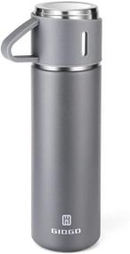 img 4 attached to 🧊 500ml/16.9oz Gray Stainless Steel Thermo Vacuum Insulated Bottle with Cup - Ideal for Coffee, Hot Drinks, Cold Drinks - Water Flask (Single)