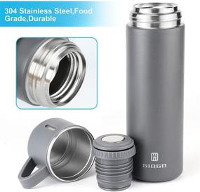 img 2 attached to 🧊 500ml/16.9oz Gray Stainless Steel Thermo Vacuum Insulated Bottle with Cup - Ideal for Coffee, Hot Drinks, Cold Drinks - Water Flask (Single)