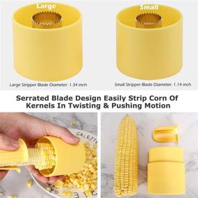 img 3 attached to 🌽 Corn Stripper Tool with 2 Adjustable Sizes for Small or Large Corn Ears | Upgraded, Reinforced Corn Cob Stripper Peeler Cutter with Corn On the Cob Holders & Dessert Fork Knife | 11PCS Set