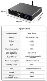 img 2 attached to AO200 Amplifier Bluetooth MA12070×2 150W×150W