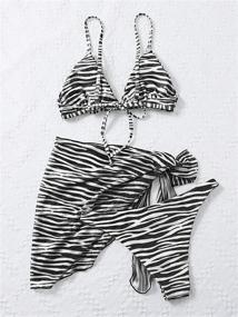 img 2 attached to MakeMeChic Swimsuit Striped Triangle Sarongs Women's Clothing