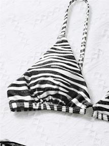 img 1 attached to MakeMeChic Swimsuit Striped Triangle Sarongs Women's Clothing