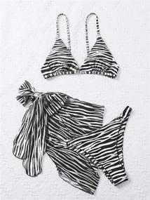 img 3 attached to MakeMeChic Swimsuit Striped Triangle Sarongs Women's Clothing