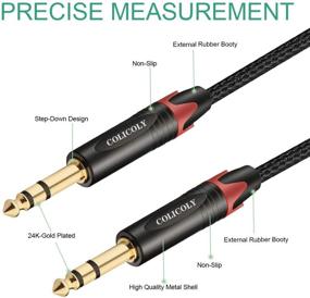 img 1 attached to 🔌 COLICOLY 1/4 TRS Кабель: Прочная оплетка из нейлона 1/4 дюйма к 1/4 дюйма TRS Стерео джек сбалансированный аудио кабель - 6,6 футов