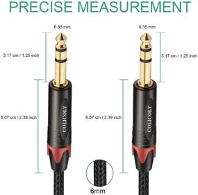 img 2 attached to 🔌 COLICOLY 1/4 TRS Кабель: Прочная оплетка из нейлона 1/4 дюйма к 1/4 дюйма TRS Стерео джек сбалансированный аудио кабель - 6,6 футов