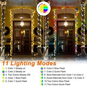 img 2 attached to 🎄 Outdoor Solar Christmas Lights - 66ft Color Changing 200LED Waterproof Solar String Lights with 11 Modes for Christmas Tree, Garden, Patio - Festive Outdoor Christmas Decorations