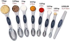 img 2 attached to Efficient and Stylish Warmheart 5-Cup Stainless Steel Measuring Cups and 7-Spoon Set with Magnetic Leveler