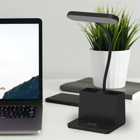 img 3 attached to Versatile Black LED Desk Lamp – AXX Battery Operated for Home Office with Rechargeable 3-Way Lighting, Flexible Gooseneck, and Pen Holder