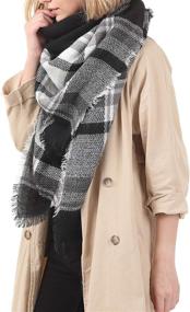 img 1 attached to 🧣 Zando Stylish Blanket Oversized Scarves: The Must-Have Women's Accessory for Scarves & Wraps