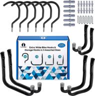 🔧 inovastik heavy-duty storage hooks - 12 pack combo set for bikes, tools & ladders - ceiling & wall mounts included! логотип