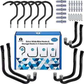 img 4 attached to 🔧 Inovastik Heavy-Duty Storage Hooks - 12 Pack Combo Set for Bikes, Tools & Ladders - Ceiling & Wall Mounts included!