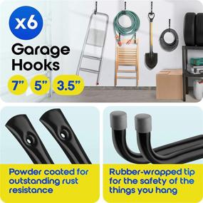 img 1 attached to 🔧 Inovastik Heavy-Duty Storage Hooks - 12 Pack Combo Set for Bikes, Tools & Ladders - Ceiling & Wall Mounts included!