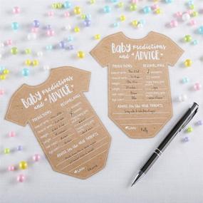 img 2 attached to 👶 Kate Aspen Baby Prediction/Advice Card, Shower Game (Set of 50) Mug - Stylish Kraft and White Design