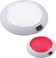 🚤 advanced led 5 1/2" white plastic nav dome light with white and red leds - marine, boat, rv, camper, truck, trailer lighting solution with uv inhibitors to prevent discoloration логотип
