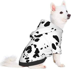 img 1 attached to 🐶 Dalmatian Print Dog Hoodie Costume - Dog Sweater Hoodie Sweatshirts Pullover Pet Clothes, Soft Cotton Coat Only for Small Dogs, Puppy, Chihuahua - Suitable for Boy Girl Dogs and Cats