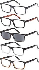 img 4 attached to 👓 Gamma Ray Men's Reading Glasses - 5 Pairs of Stylish Readers for Men - Includes Sun Readers for Versatile Eyewear