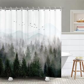 img 4 attached to 🌲 RosieLily Misty Forest Tree Foggy Shower Curtain – Cool Nature Scenery Landscape Design for Bathroom Decor, Waterproof Fabric, 72 inch with Hooks
