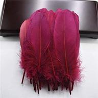 🦆 100 count natural burgundy goose feathers, 6-8 inches - perfect for dream catcher crafts, clothing decoration, and more logo