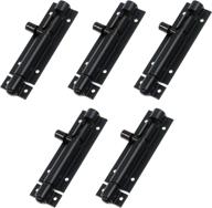 t tulead black slide bolt latch lock door latch cabinet barrel lock - 2.95-inch aluminum alloy barrel bolts - enhanced security sliding lock latch - pack of 5 логотип