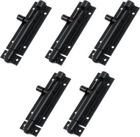 img 3 attached to T Tulead Black Slide Bolt Latch Lock Door Latch Cabinet Barrel Lock - 2.95-Inch Aluminum Alloy Barrel Bolts - Enhanced Security Sliding Lock Latch - Pack of 5