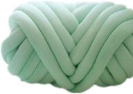 🧶 light green chunky yarn: 2 lbs, 67 yards, heavy braid cotton blanket arm knitting yarn - perfect for handmade diy throw blankets, pet beds, and more! easily washable (light green, 2 lbs) логотип