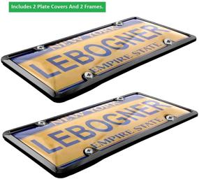 img 1 attached to 🚗 Lebogner Car License Plate Shields and Frames Combo: Clear Bubble Design Novelty Plate Covers to Safeguard and Personalize Standard US Plates – Unbreakable Frame & Covers with Screws Included