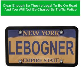 img 2 attached to 🚗 Lebogner Car License Plate Shields and Frames Combo: Clear Bubble Design Novelty Plate Covers to Safeguard and Personalize Standard US Plates – Unbreakable Frame & Covers with Screws Included