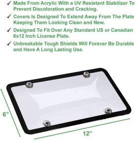 img 3 attached to 🚗 Lebogner Car License Plate Shields and Frames Combo: Clear Bubble Design Novelty Plate Covers to Safeguard and Personalize Standard US Plates – Unbreakable Frame & Covers with Screws Included