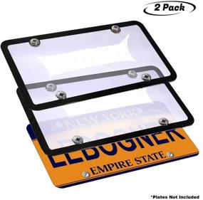 img 4 attached to 🚗 Lebogner Car License Plate Shields and Frames Combo: Clear Bubble Design Novelty Plate Covers to Safeguard and Personalize Standard US Plates – Unbreakable Frame & Covers with Screws Included