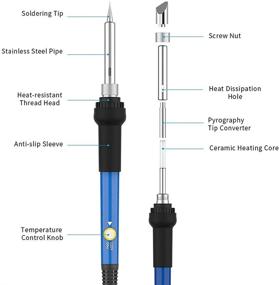 img 3 attached to Professional Wood Burning Kit - 113pcs Adjustable Temperature Wood Burner Tools Set with Soldering Iron for Embossing, Carving - Perfect for DIY Crafts, Adults, Beginners