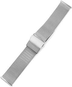 img 1 attached to Enhance Your Style with NBONAL Stainless Steel Mesh Watch Band - Easy Pressing Button Safety Buckle & Quick Release Pin Strap NB-WB-2!