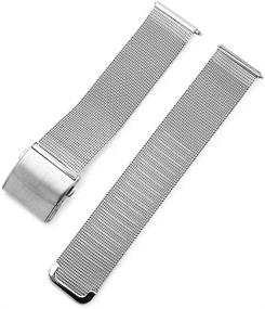 img 3 attached to Enhance Your Style with NBONAL Stainless Steel Mesh Watch Band - Easy Pressing Button Safety Buckle & Quick Release Pin Strap NB-WB-2!