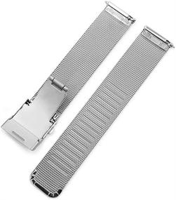 img 2 attached to Enhance Your Style with NBONAL Stainless Steel Mesh Watch Band - Easy Pressing Button Safety Buckle & Quick Release Pin Strap NB-WB-2!