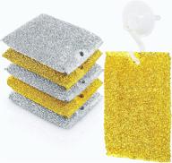 🧽 spongenator kitchen scrubbing sponges - heavy duty non-scratch scrubbing sponges in 2 colors - fast cleaning multi-surface non-metal dish scourers (pack of 6) logo