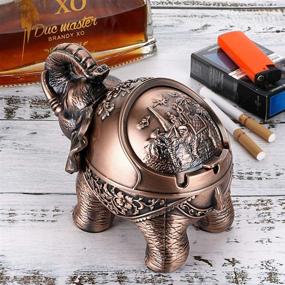 img 1 attached to 🐘 Hipiwe Ashtray - Windproof Elephant Design for Cigarettes