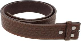 img 4 attached to Leather Embossed Basket Pattern Brown S Men's Accessories