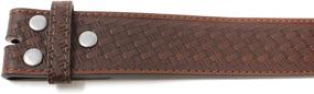 img 1 attached to Leather Embossed Basket Pattern Brown S Men's Accessories