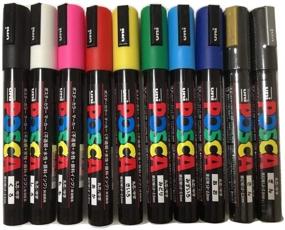 img 1 attached to 🎨 Vibrant Posca Colouring: PC-5M - 10 Best Selling Markers Pack