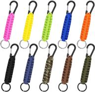 🔑 10-pack paracord keychain with quick release clip - heavy duty lanyard key ring hook for men and women sports логотип