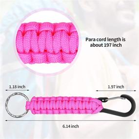 img 3 attached to 🔑 10-Pack Paracord Keychain with Quick Release Clip - Heavy Duty Lanyard Key Ring Hook for Men and Women Sports